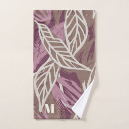 Monogram Waterverf Koffieblad Patroon Pickleball Handdoek