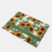 Monogram Waterverf land Cute Yellow Sunflower Deurmat (Schuin)
