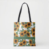 Monogram Waterverf land Cute Yellow Sunflower Tote Bag (Voorkant)