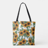 Monogram Waterverf land Cute Yellow Sunflower Tote Bag (Achterkant)