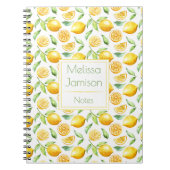 Monogram waterverf Lemons en Leaves Notitieboek (Voorkant)