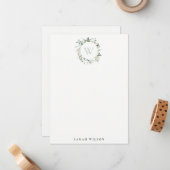 Monogram Waterverf met flacon-eucalyptus Notitiekaartje (Voorkant / Achterkant in situ)