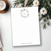 Monogram Waterverf met flacon-eucalyptus Notitiekaartje