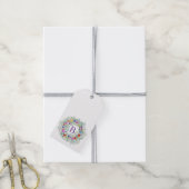 Monogram Waterverf met kerstcadeaus Cadeaulabel (Met Touw)
