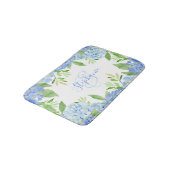 Monogram Waterverf Modern Floral Blue Hydrangea Badmat (Gekanteld)