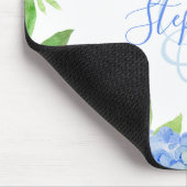 Monogram Waterverf Modern Floral Blue Hydrangea Muismat (Hoek)