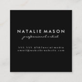 Monogram Waterverf | Moderne kunst Vierkante Visitekaartje (Achterkant)