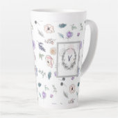 Monogram Waterverf moderne rendy Kute Flower Latte Mok (Rechterhoek)