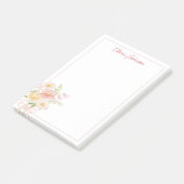 Monogram Waterverf Mooie Bloemboeket Bloem Post-it® Notes (Schuin)