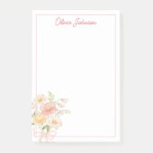 Monogram Waterverf Mooie Bloemboeket Bloem Post-it® Notes (Voorkant)