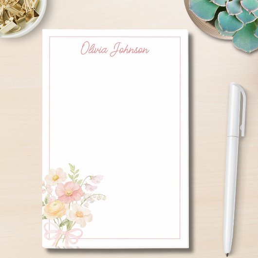 Monogram Waterverf Mooie Bloemboeket Bloem Post-it® Notes