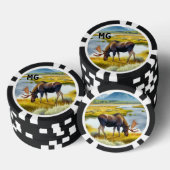 Monogram Waterverf Moose Poker Chip (Opstapeling)