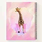  monogram Waterverf Naam Kinder Giraffe Notitieboek (Achterkant)