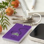 Monogram waterverf naam paars Acryl Sleutelhanger (Voorkant Rechts)
