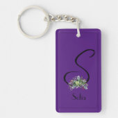 Monogram waterverf naam paars Acryl Sleutelhanger (Voorkant)