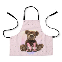  monogram Waterverf Naam Roze Teddy Bear