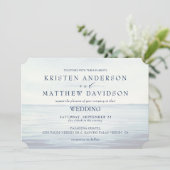 Monogram Waterverf Oceaan nautische anker bruiloft Kaart (Staand voorkant)