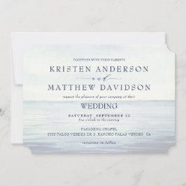 Monogram Waterverf Oceaan nautische anker bruiloft Kaart