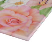 Monogram Waterverf Ombre Floral Greenery Pink Snijplank (Hoek)