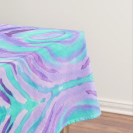 Monogram Waterverf Paars Turquoise Swirl Tafelkleed