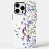 Monogram Waterverf Paarse Wildflower tuin Case-Mate iPhone Case (Achterkant)