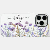 Monogram Waterverf Paarse Wildflower tuin Case-Mate iPhone Case (Achterkant (horizontaal))
