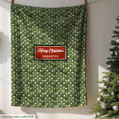 Monogram waterverf pastel groen Xmas deken