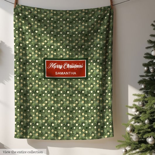 Monogram waterverf pastel groen Xmas deken