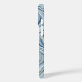 Monogram waterverf pastel strepen blauw marineblau Case-Mate iPhone case (Achterkant / Links)