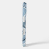 Monogram waterverf pastel strepen blauw marineblau Case-Mate iPhone case (Achterkant / Rechts)