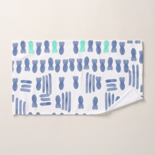 Monogram Waterverf penseelstreep vis Bad Handdoek (Handdoek)