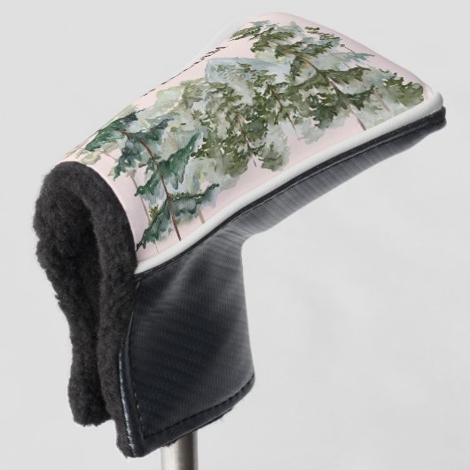 Monogram Waterverf Pijnbos & Mountain Rustic Golfheadcover (3/4 voorkant)