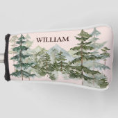 Monogram Waterverf Pijnbos & Mountain Rustic Golfheadcover (Voorkant)