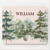 Monogram Waterverf Pijnbos & Mountain Rustic Muismat (Voorkant)