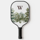 Monogram Waterverf Pijnbos & Mountain Rustic Pickleball Paddle (Voorkant)