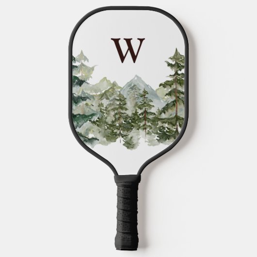 Monogram Waterverf Pijnbos & Mountain Rustic Pickleball Paddle (Achterkant)