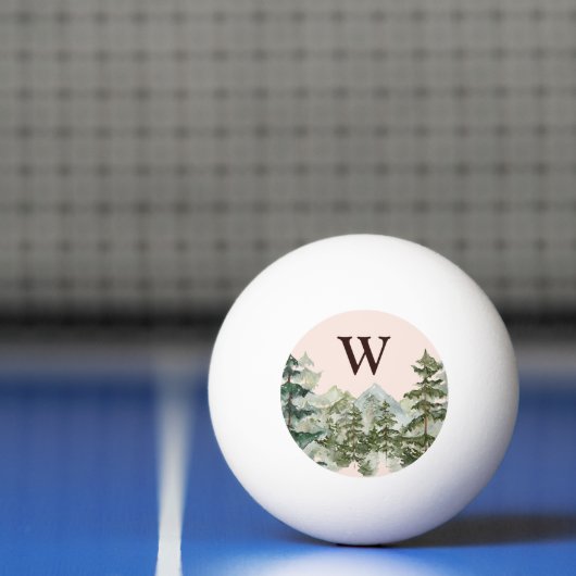 Monogram Waterverf Pijnbos & Mountain Rustic Pingpongbal (Net)