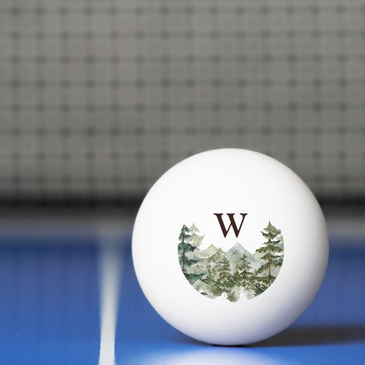 Monogram Waterverf Pijnbos & Mountain Rustic Pingpongbal (Net)