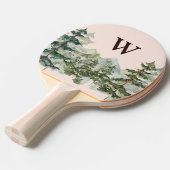 Monogram Waterverf Pijnbos & Mountain Rustic Tafeltennisbatje (Voorkant Gekanteld)