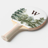 Monogram Waterverf Pijnbos & Mountain Rustic Tafeltennisbatje (Voorkant Gekanteld)