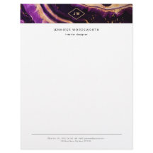 Monogram Waterverf Professionele Paarse Agate