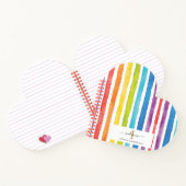 Monogram Waterverf Rainbow Colorful Stripes Naam Notitieboek (Binnen)