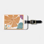 Monogram Waterverf Retro Daisy Bagagelabel (Voorkant horizontaal)