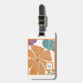 Monogram Waterverf Retro Daisy Bagagelabel (Voorkant verticaal)