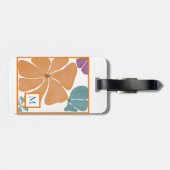 Monogram Waterverf Retro Daisy Bagagelabel (Achterkant horizontaal)