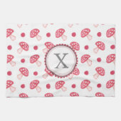 monogram waterverf rode champignons theedoek (Horizontaal)