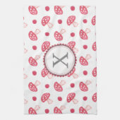 monogram waterverf rode champignons theedoek (Verticaal)