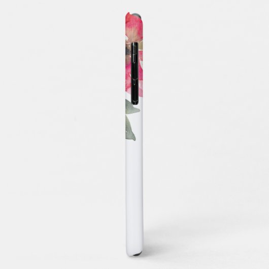 Monogram Waterverf Rood Poinsettia Bloemen Chic Case-Mate iPhone Case (Achterkant/links)