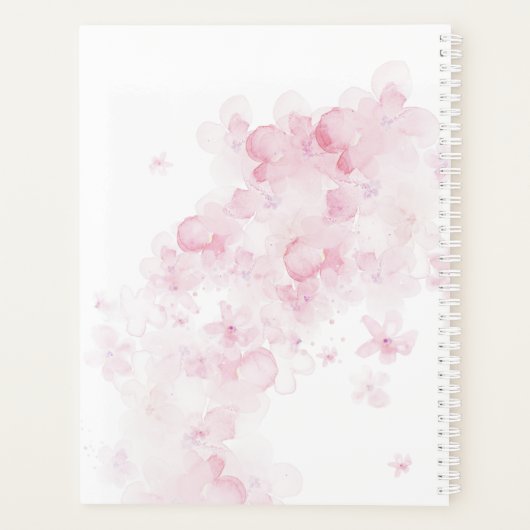 Monogram Waterverf Roze 2025 Bloemenplanner Planner (Achterkant)