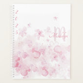 Monogram Waterverf Roze 2025 Bloemenplanner Planner (Voorkant)